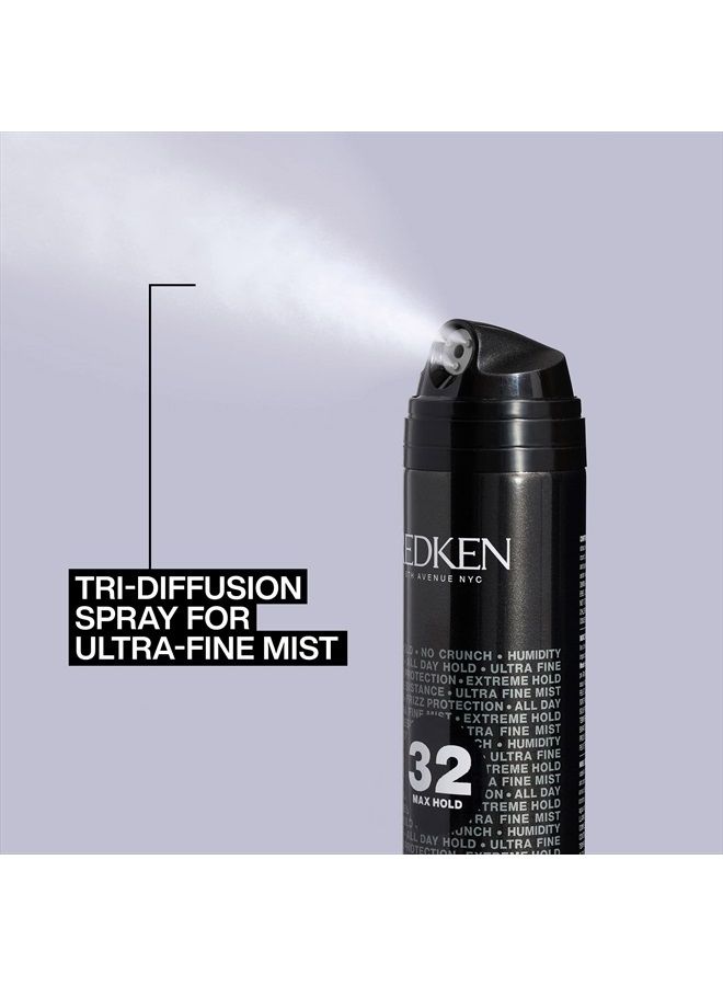 Redken Max Hold Hairspray 32 | Extreme Maximum High Hold Hairspray | Long-Lasting Lift & Body | All-Day Style Control | Dry Finish | 24 Hour Humidity Resistance | | For All Hair Types | 9 Oz - Image 5