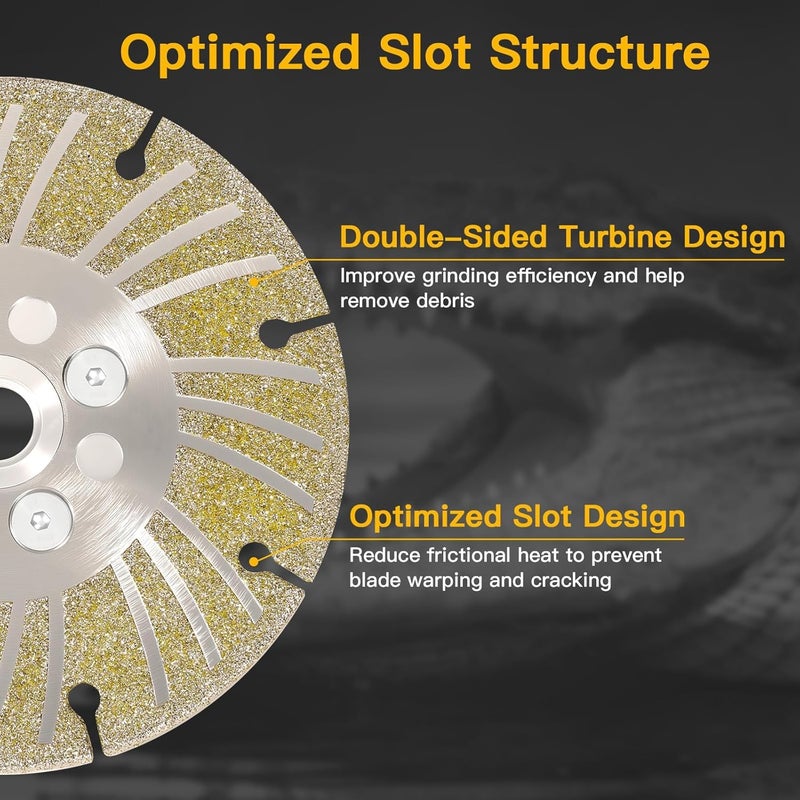 LECART 4.5 Inch Diamond Grinding Wheel, 2-in-1 Dual-Side Electroplated Blade for Angle Grinder with M14 Flange, Indestructible Diamond Grinding Disc for Cutting PVC, Marble, Tile & Concrete (1 PCS) - Image 4