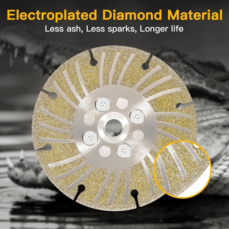 LECART 4.5 Inch Diamond Grinding Wheel, 2-in-1 Dual-Side Electroplated Blade for Angle Grinder with M14 Flange, Indestructible Diamond Grinding Disc for Cutting PVC, Marble, Tile & Concrete (1 PCS) - Image 2