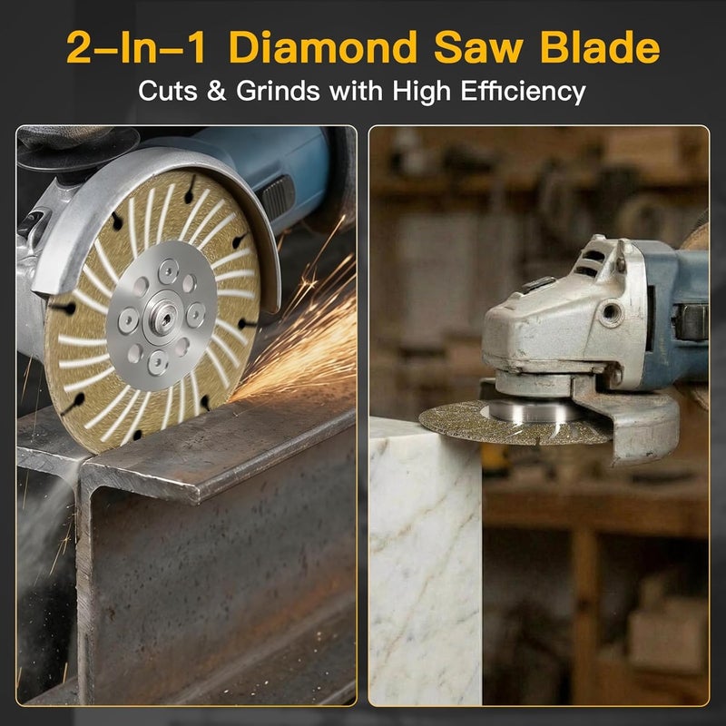 LECART 4.5 Inch Diamond Grinding Wheel, 2-in-1 Dual-Side Electroplated Blade for Angle Grinder with M14 Flange, Indestructible Diamond Grinding Disc for Cutting PVC, Marble, Tile & Concrete (1 PCS) - Image 3