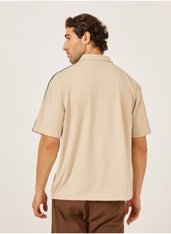 Styli Embroidered Oversized Shirt with Tape Detail  - Image 4