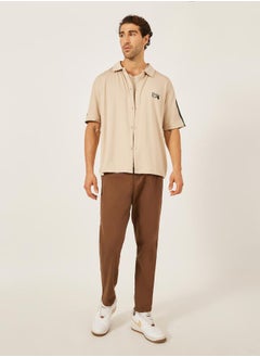 Styli Embroidered Oversized Shirt with Tape Detail  - Image 2