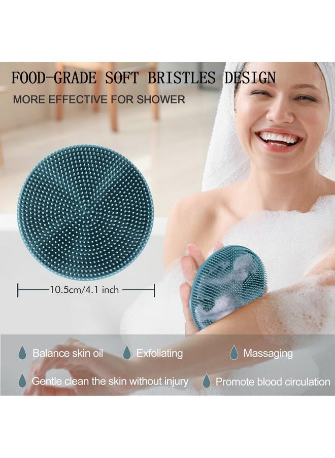 Innerneed INNERNEED Food-grade Soft Silicone Body Scrubber Shower Brush Handheld Cleansing Skin Brush, Gentle Exfoliating and Lather Well (Dark Green)  - Image 4
