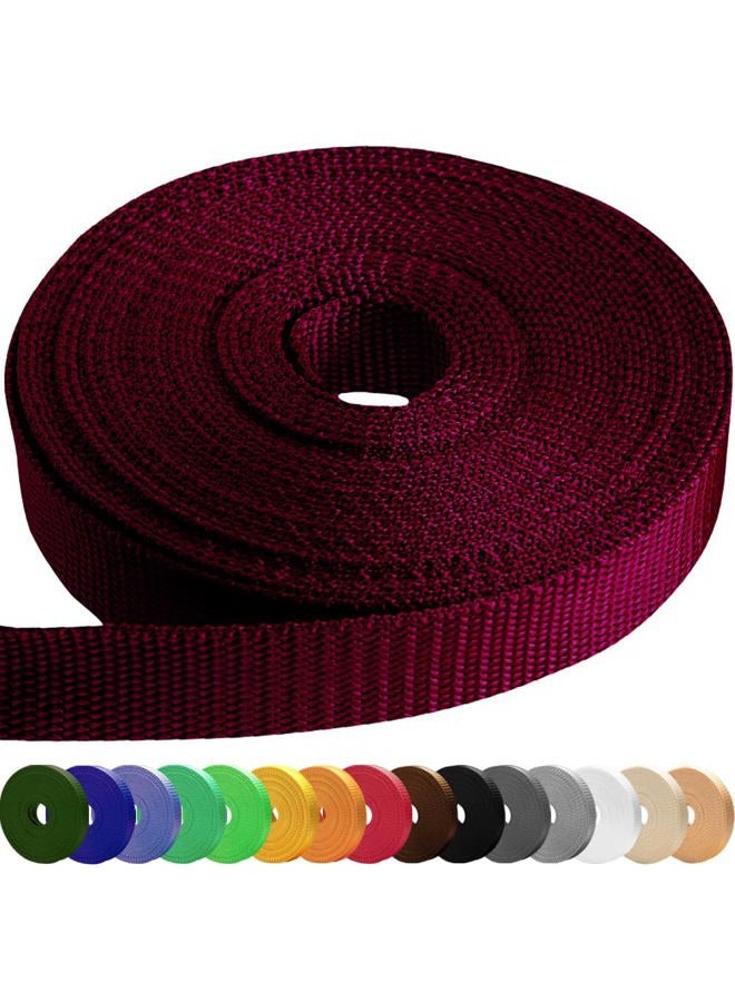 TECEUM 1 Inch Webbing – Burgundi – 10 Yards – 1” Webbing for Outdoors Indoors Crafting DIY nw - Image 1