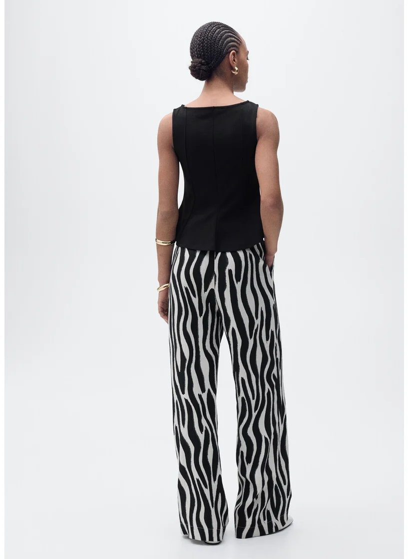MANGO Peplum Top With Seam Detail