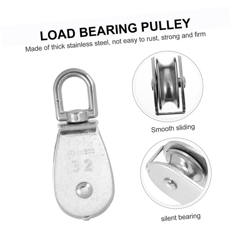 Heavy Duty Single Pulley Roller for Lifting Towing Fitness 2 Inch High Load Bearing Capacity - Image 3