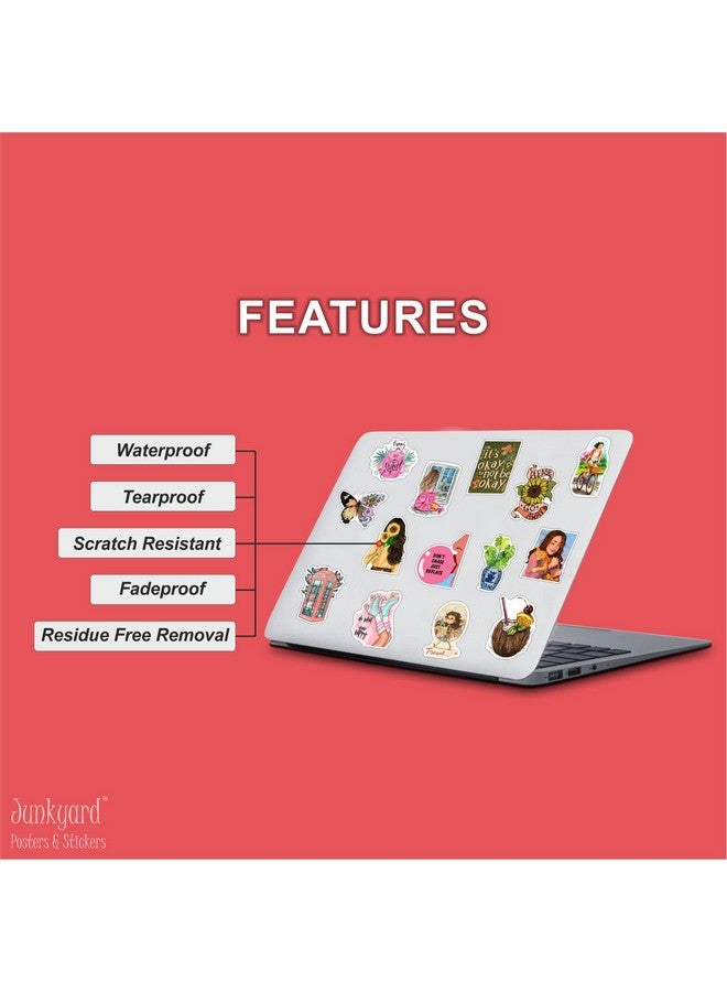 junkyard Vinyl Laptop Reusable Self-Adhesive Sticker s For Girls Journals Guitar Scrapbook Laptops (Pack Of 50) - Image 2
