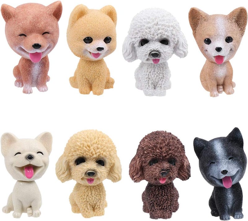comfrt Car Shaking Dog Adornments Car Bobbleheads Shake Head Toy Cute Resin Craftwork Baking Cake Decorations for Home Car French Bulldog Style Party Favor - Image 5