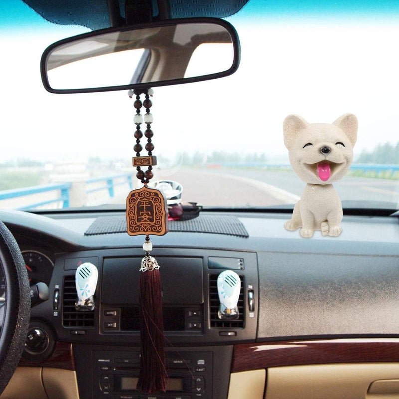 comfrt Car Shaking Dog Adornments Car Bobbleheads Shake Head Toy Cute Resin Craftwork Baking Cake Decorations for Home Car French Bulldog Style Party Favor - Image 3