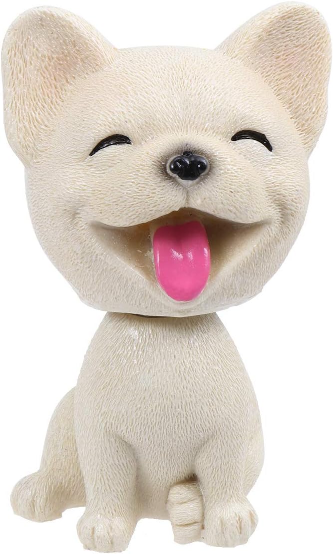comfrt Car Shaking Dog Adornments Car Bobbleheads Shake Head Toy Cute Resin Craftwork Baking Cake Decorations for Home Car French Bulldog Style Party Favor - Image 1