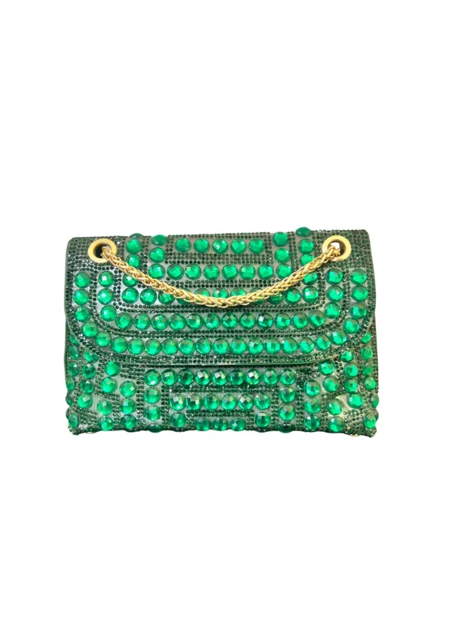 Harsha's Glam Clutches Slim Rhinestone Sling Clutch