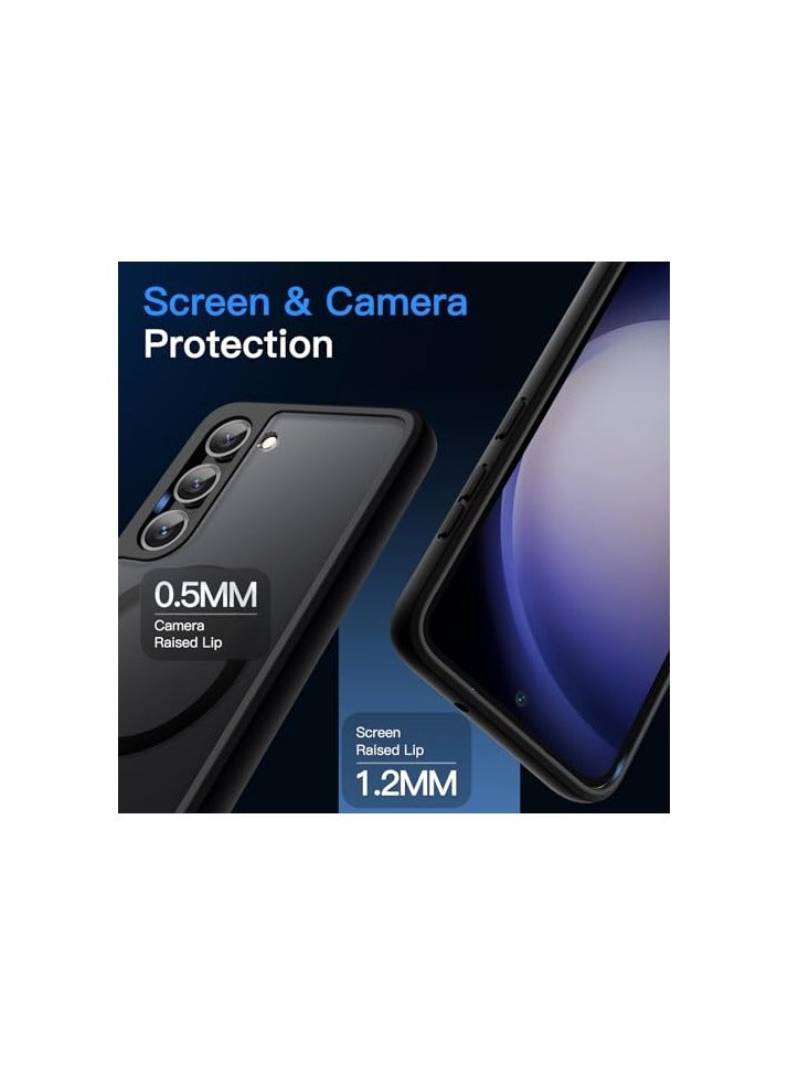 JETech Magnetic Case for Samsung Galaxy S23+ / S23 Plus 5G 6.6-Inch, Compatible with MagSafe, Translucent Matte Back Shockproof Phone Cover (Black) - Image 2