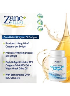Zane HELLAS Probably the best oregano oil products in the world Zane Hellas Oregano Oil Softgels. Extra Strength. Every Softgel Contains 15% Greek Essential Oil of Oregano. 64 mg Carvacrol per Softgel. 60 Softgels. Pack of 2  - Image 5