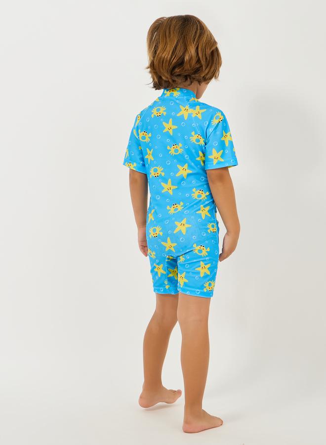 Styli Styli  Starfish Print Zip Detail Swimsuit  - Image 4