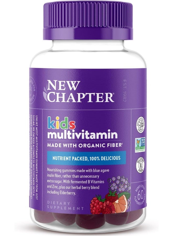 New Chapter Kids Multivitamin Gummies - 50% Less Sugar, Kids Gummy Vitamins With Vitamins C, D3 & Zinc, Non-Gmo, Gluten Free, Berry-Citrus, 60Ct - Image 1