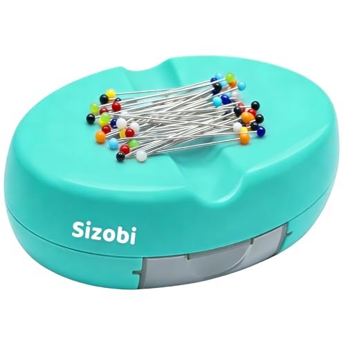 Sizobi Magnetic Pin Holder with 100 Pcs Ball Head Straight Pins, Magnetic Pin Cushions for Sewing, Sewing Supplies, Needle Magnetic Quilting Pins Holder Organizer, Bobby Pin Holder, Paper Clip Holder - Image 1