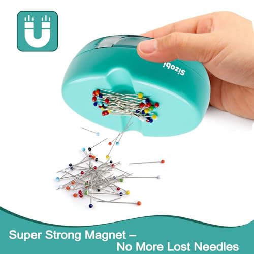 Sizobi Magnetic Pin Holder with 100 Pcs Ball Head Straight Pins, Magnetic Pin Cushions for Sewing, Sewing Supplies, Needle Magnetic Quilting Pins Holder Organizer, Bobby Pin Holder, Paper Clip Holder - Image 2