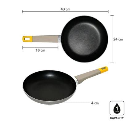 FEELING MALL Non Stick Frying Pan Aluminium Dosa Tawa Omlette Egg Pan Induction Gas Cooking Fry Pan Heavy Bottom Hand Holding a Frying pan - Image 2