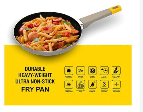 FEELING MALL Non Stick Frying Pan Aluminium Dosa Tawa Omlette Egg Pan Induction Gas Cooking Fry Pan Heavy Bottom Hand Holding a Frying pan - Image 3