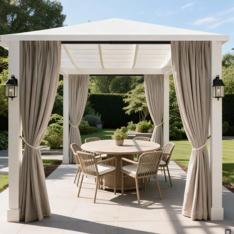 Umimile Extra Long Tension Curtain Rod 94-122 Inch, 77 LB Heavy Duty No Drill with Super Grip Caps, Adjustable Outdoor Curtain Rod for Patio, Window, Bathroom, Never Rust 1.26'' Diameter, Black - Image 2