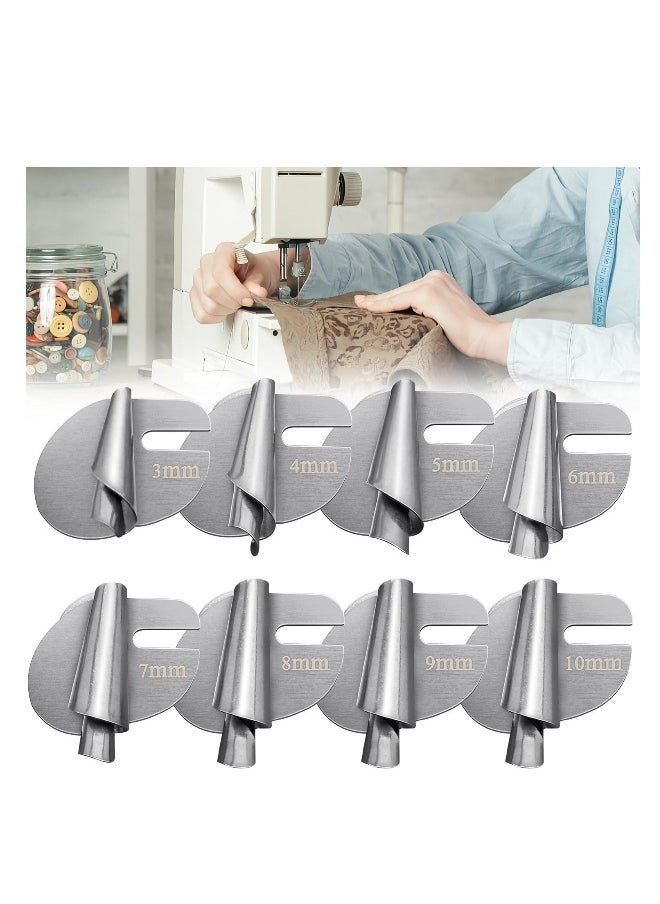 8PCS Sewing Rolled Hemmer Foot Set, 8 Sizes Wide Narrow Rolled Hem Sewing Machine Presser Foot,Home Industrial Curved Scroll Hemmer Foot with16pcs Screws,Seam Guide for Sewing Machine