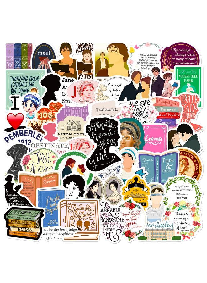 Bluejw New 50 Novelist Stickers English Decorative Stickers Trolley Case Water Cup Guitar Notes Waterproof Stickers - Image 2