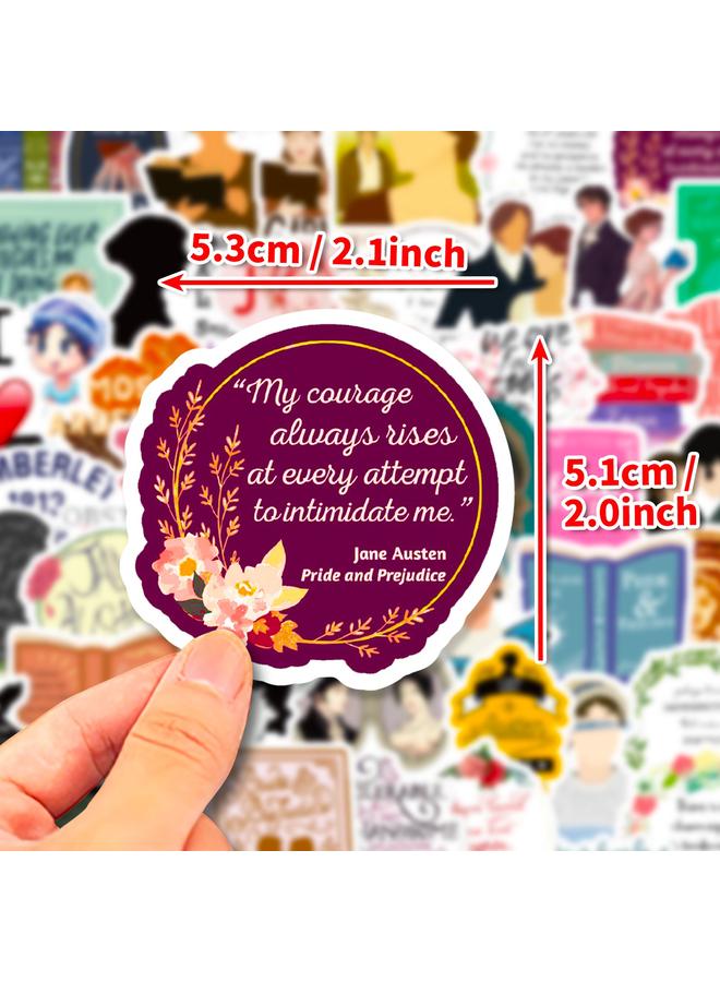 Bluejw New 50 Novelist Stickers English Decorative Stickers Trolley Case Water Cup Guitar Notes Waterproof Stickers - Image 3