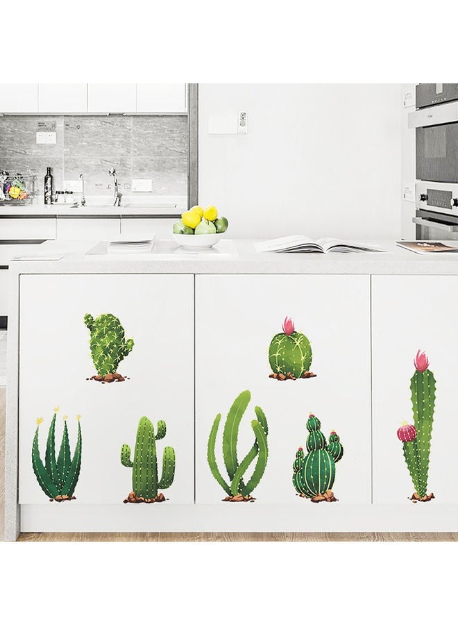 NIBEMINENT Cactus Plant Wallpaper For Home Green/Pink - Image 3