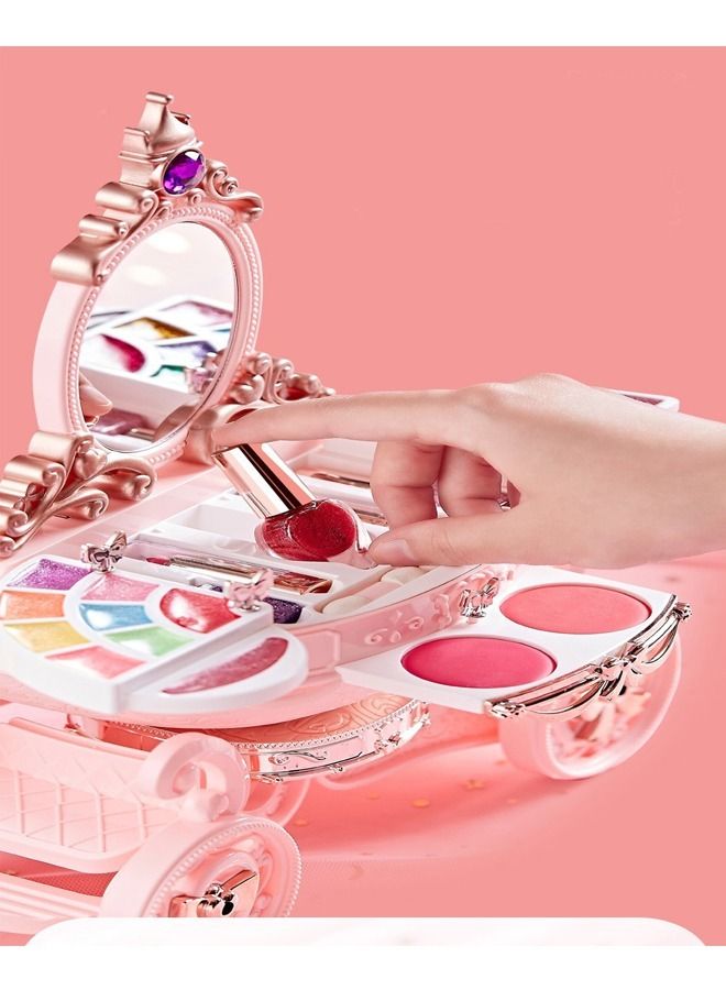 Girl Makeup Toy Simulation Cosmetics Set Pretend Play Nail Polish Lipstick Accessories with Doll Birthday Gift for Girls 48x18.5x34 cm - Image 2