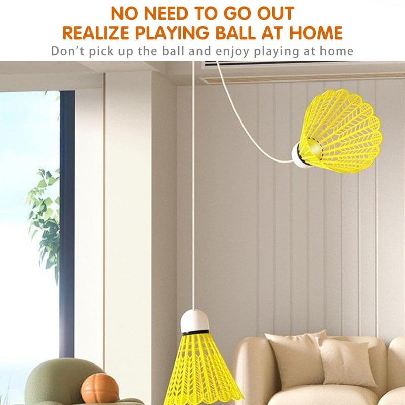 Proberos جهاز تدريب كرة الريشة الداخلي للأطفال، مع 3 كرات و 40 حبل بديل للتدريب ذاتي اللصق، معدات ممارسة محمولة - بدون مضرب - Image 5