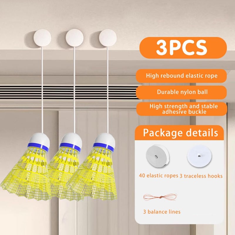 Proberos جهاز تدريب كرة الريشة الداخلي للأطفال، مع 3 كرات و 40 حبل بديل للتدريب ذاتي اللصق، معدات ممارسة محمولة - بدون مضرب - Image 2