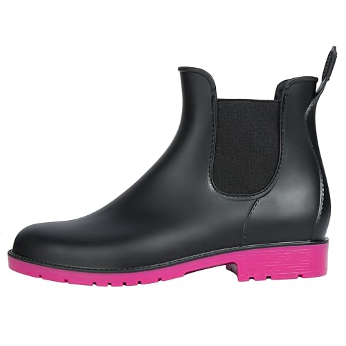 Asgard Women's Ankle Rain Boots Waterproof Chelsea Boots, Rose 39 (Size 8.5) - Image 3