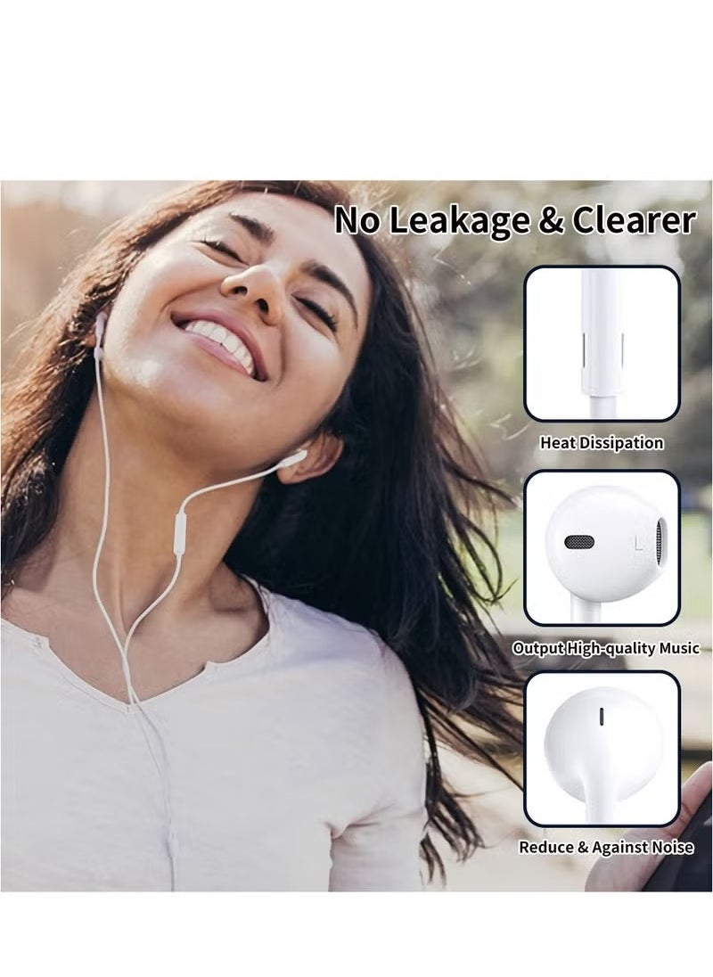 Generic - White Lightning Wired Earphones for iPhone 7/8 Plus/X/XS/XR/11/12 Pro Max | In-Ear Headphones with Built-in Mic & Remote | Noise-Isolating, High-Definition Sound | Tangle-Free, Plug & Play Lightning Connector for iOS Devices - Image 1