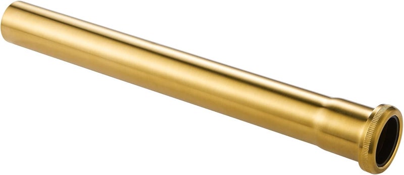 Fipoque Brass Slip Joint Extension Tube 1-1/4” OD x 12” with Nut and Rubber Washer, P Trap Extension Tube, Sink Drain Tailpiece Tube Extension, Brushed Brass Gold - Image 5
