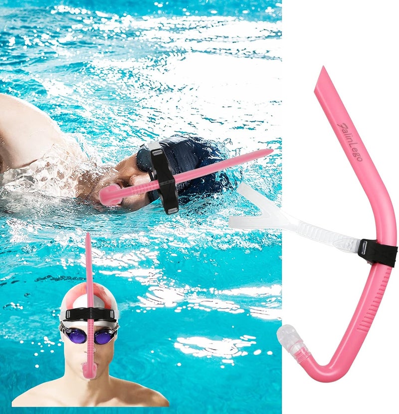 Swim Snorkel for Lap Swimming, Swim Training Snorkel Front Mounted Training Gear with Comfortable Head Pads and Food-Grade Silicone Mouthpiece for Pool Open Water, Adult - Image 4
