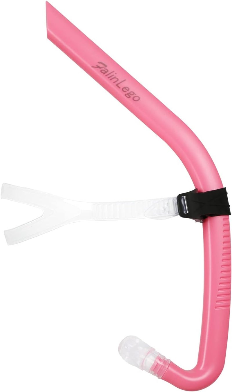Swim Snorkel for Lap Swimming, Swim Training Snorkel Front Mounted Training Gear with Comfortable Head Pads and Food-Grade Silicone Mouthpiece for Pool Open Water, Adult - Image 1