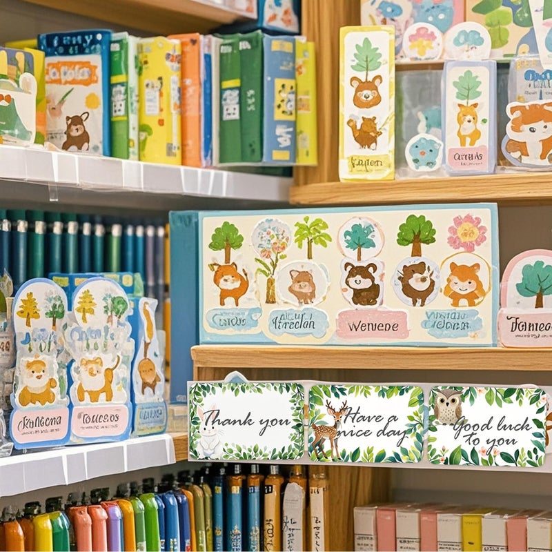 Besttile 120 PCS Woodland Animal Name Forest Animal Wildlife Friends Jungle Self Adhesive Decals Blank Name Labels for Home Classroom Office Party Classrooms Supplies, 2x3 in - Image 5