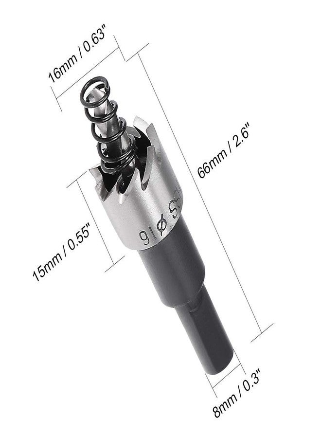 UPTODATETOOLS 16mm HSS Hole Saw High Speed Steel HSS Drill Bit Hole Saw Cutter for Metal Alloy Wood - Image 2