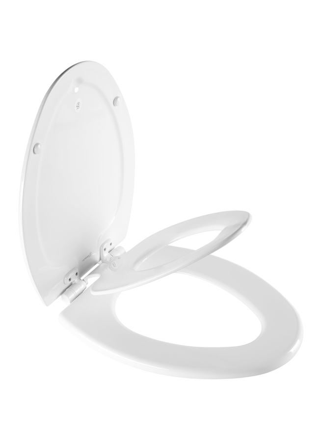 MAYFAIR 1888SLOW 000 NextStep2 Toilet Seat with Built-In Potty Training Seat, Slow-Close, Removable that will Never Loosen, ELONGATED, White - Image 1