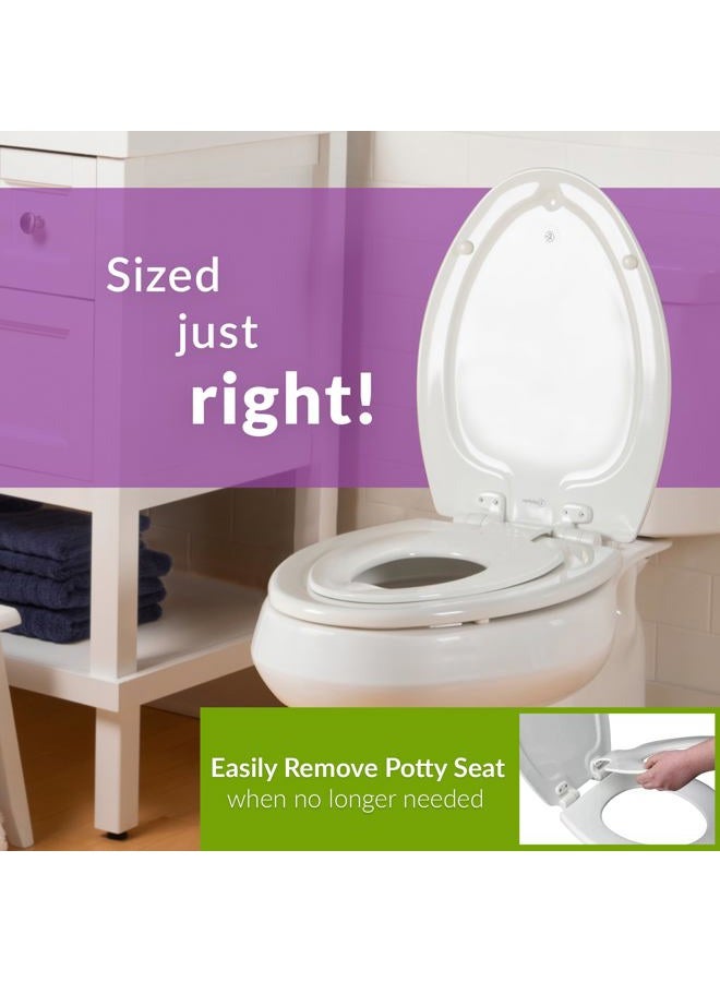 MAYFAIR 1888SLOW 000 NextStep2 Toilet Seat with Built-In Potty Training Seat, Slow-Close, Removable that will Never Loosen, ELONGATED, White - Image 5