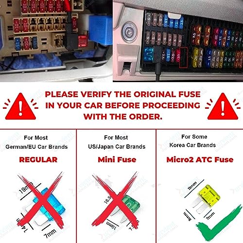 Durvient.com® Micro2 ATC ATO Fuse Tap Automotive No Splice Connector For Kia Hyundai Ford Mahendra Cars (Pack of 3) - Image 3