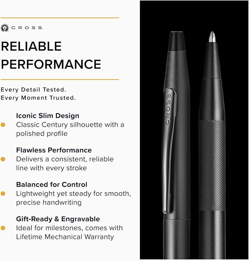 Cross Classic Century Refillable Ballpoint Pen, Medium Ballpen, Includes Premium Gift Box - Black Micro-Knurl - Image 4