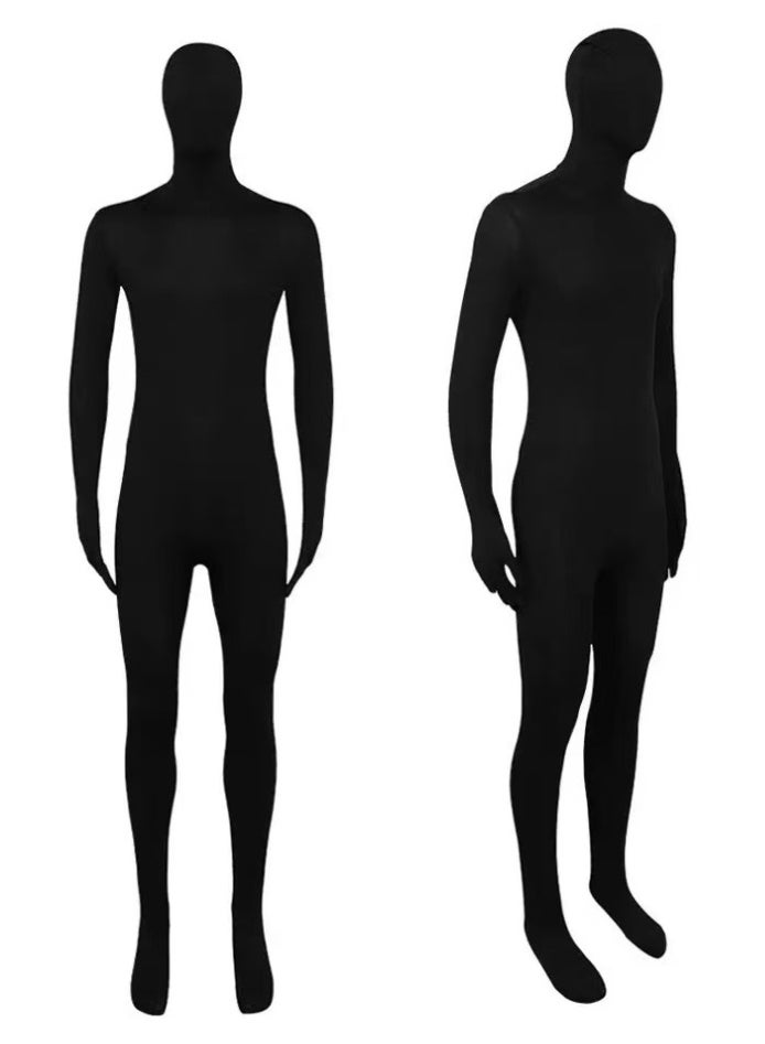 Halloween Ninja Cosplay Costume - Full-body Black Stretch Bodysuit (Size 170CM) - Stage Performance Stealth Outfit - Image 1