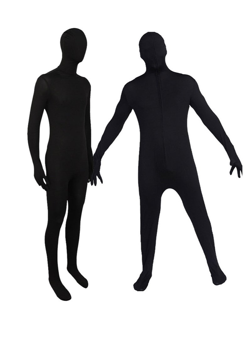 Halloween Ninja Cosplay Costume - Full-body Black Stretch Bodysuit (Size 170CM) - Stage Performance Stealth Outfit - Image 3