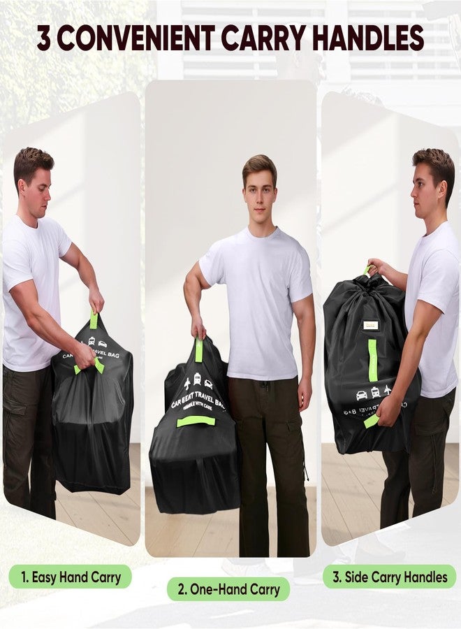 BALEINE Car Seat Travel Bag for Airplane, Water-Resistant Car Seat Bags for Air Travel, Foldable Cover with 3 Handles, Fits Toddler Carseat, Convertible and Booster Seats (Black) - Image 1