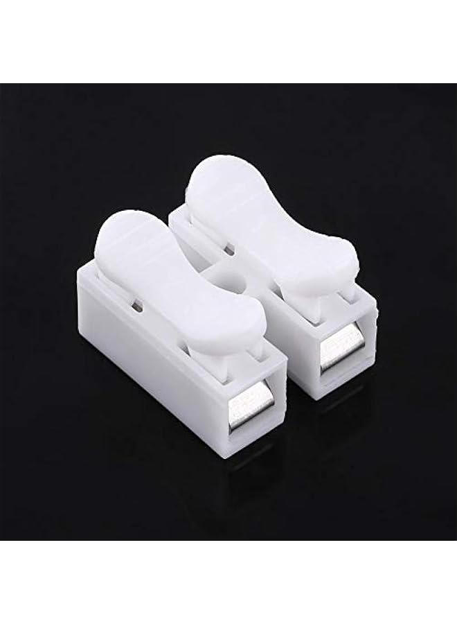 Generic White Wiring Terminal, 100pcs 10A 220V 2 Pin Push Quick Wire Cable Connector Universal Reusable Terminal Block - Image 4