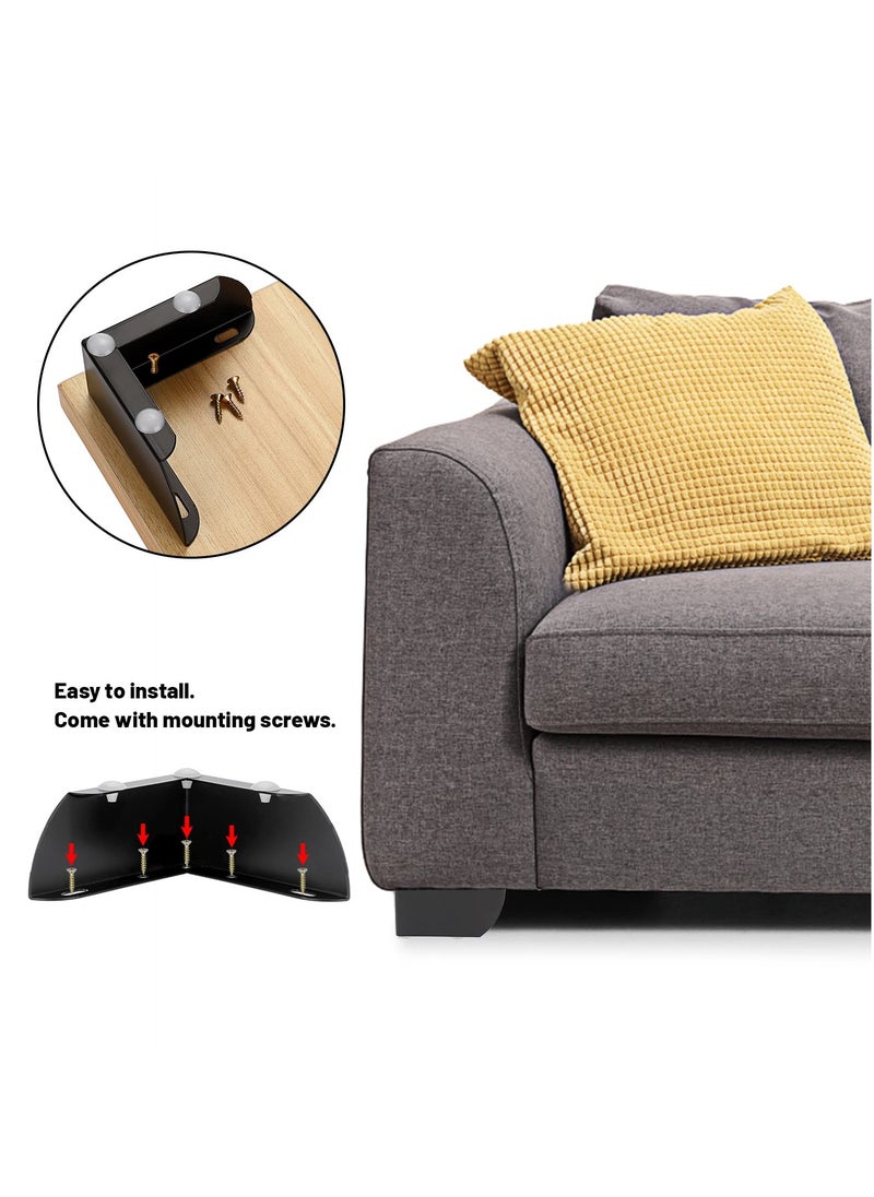 KASTWAVE - 4Pcs 5.5cm Metal Sofa Legs Furniture Feet Wardrobe Leg, Modern Solid Sofa Feet Cabinet Feet Table Legs for DIY Replacement (Black) - Image 1