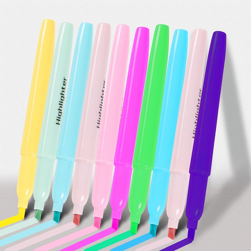 6 Pack Highlighter Pens Chisel Tips Quick Dry Fade Resistant Portable Clip Fluorescent Colors Back To School - Image 2
