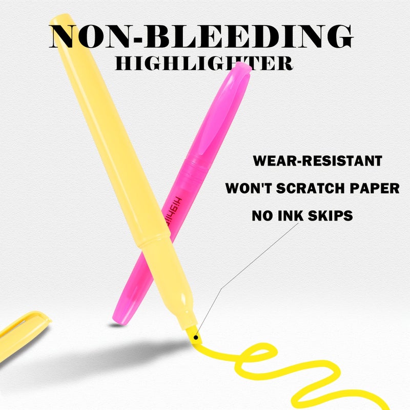 6 Pack Highlighter Pens Chisel Tips Quick Dry Fade Resistant Portable Clip Fluorescent Colors Back To School - Image 3