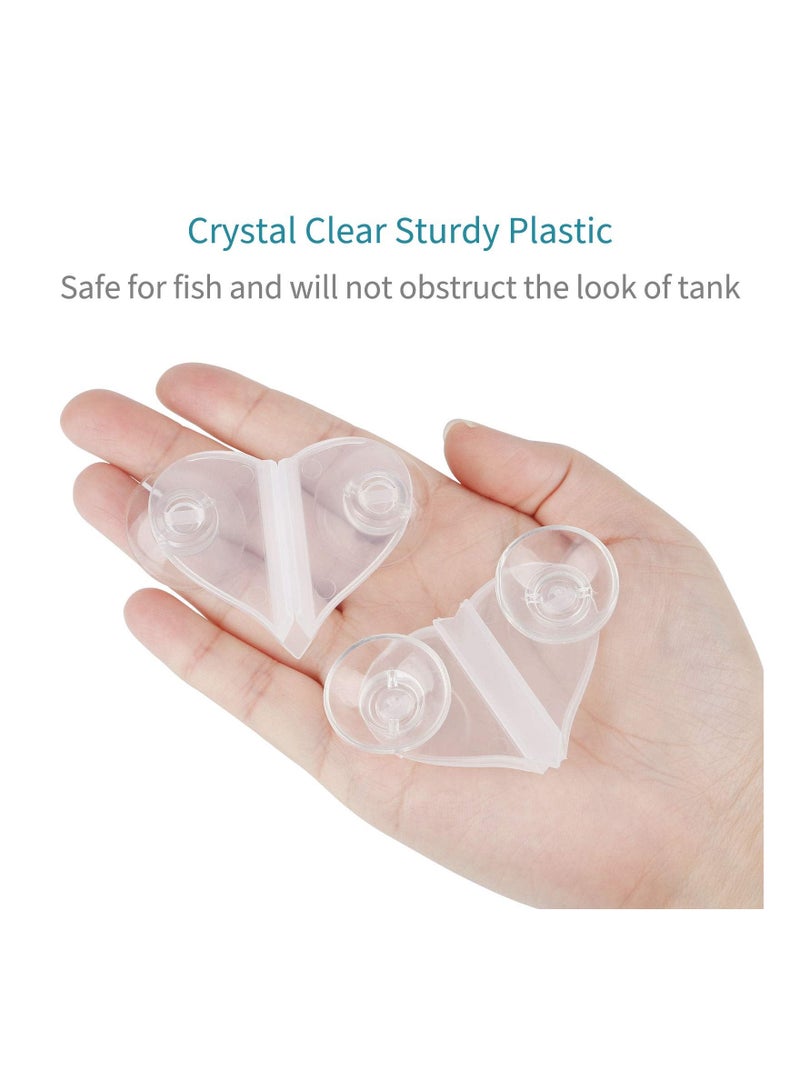 XiuWoo Aquarium Divider Clip, with Sucker Fish Tank Suction Cup Holder Sheet for Aquarium, Heart Shaped Clear Plastic Isolation White (6 Pack) - Image 4